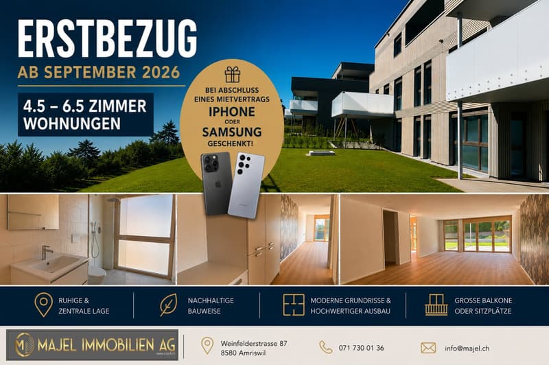 Attraktive 5.5 Zimmer Neubauwohnung an ruhiger Lage in Erlen (1)