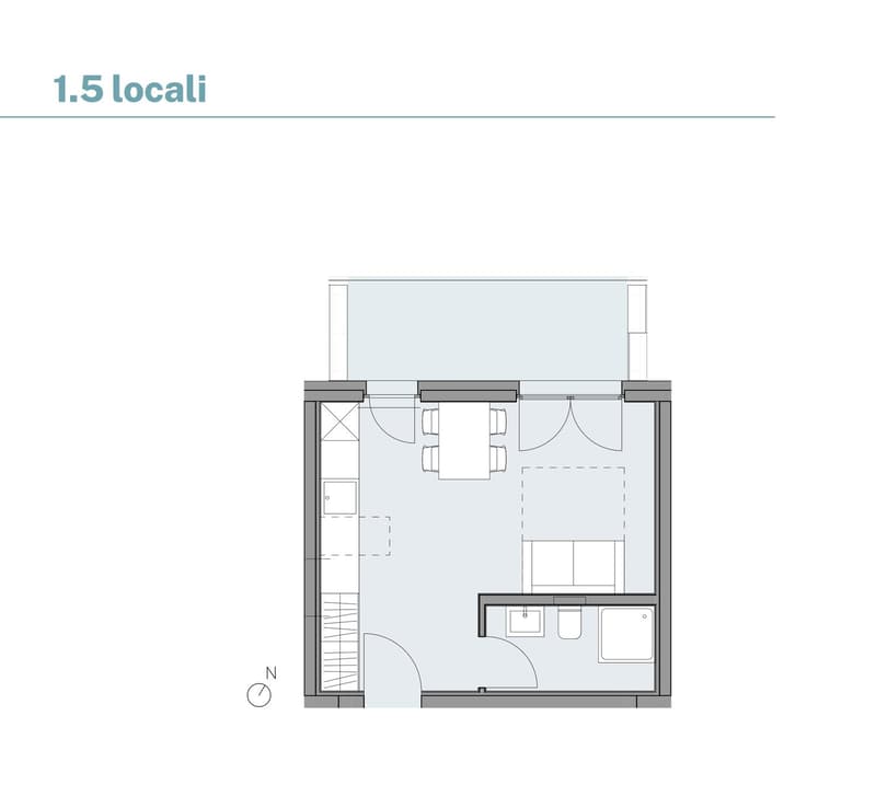 Moderno appartamento da 1.5 locali con balcone a Roveredo (4)