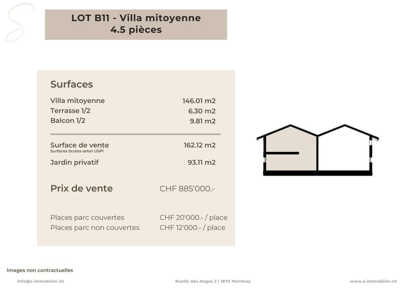 Villa with terrace, balcony, private garden, covered parking spaces, and uncovered parking spaces