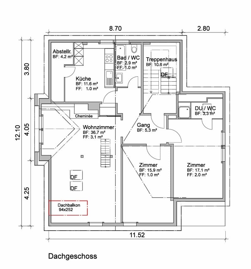 Charmant appartement mansardé avec caractère dans un quartier calme à St. Gallen (11)