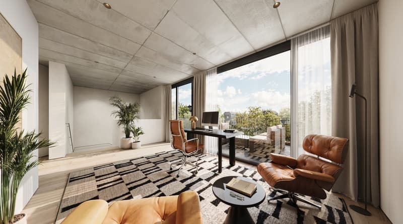 Appartement en attique neuf avec 65m2 d'espace de vie et 26m2 de terrasse au-dessus des toits de Bâle (2)