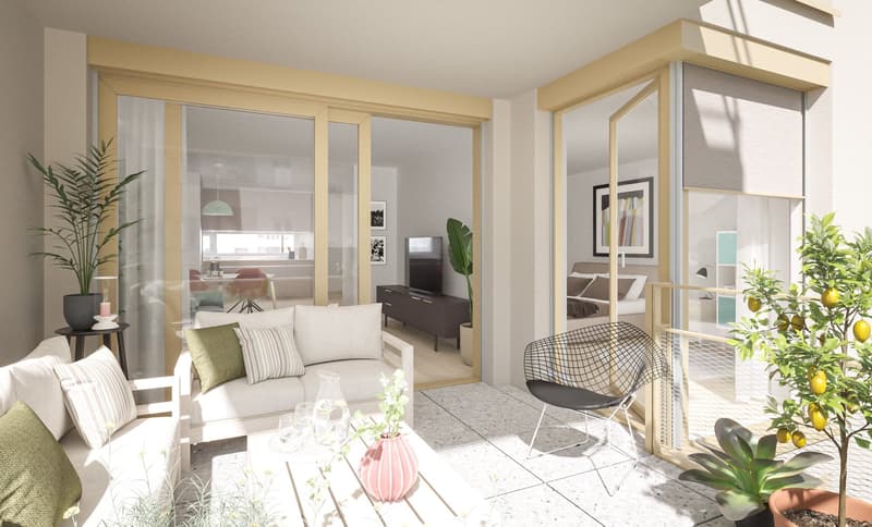 Modern 2.5-room new building apartment with balcony and garden share in Biel/Bienne (3)
