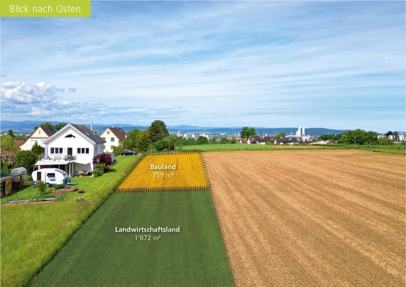 Exklusives Bauland (759 m2) am Rand der Bauzone – plus 1’672 m2 Landwirtschaftsland (3)