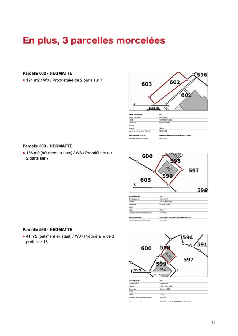 Parcelles 602, 599, 598