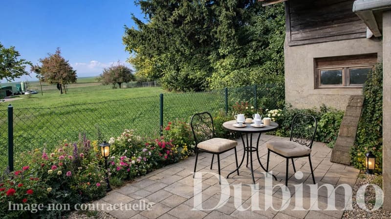 La terrasse côté jardin (nouvelle construction)