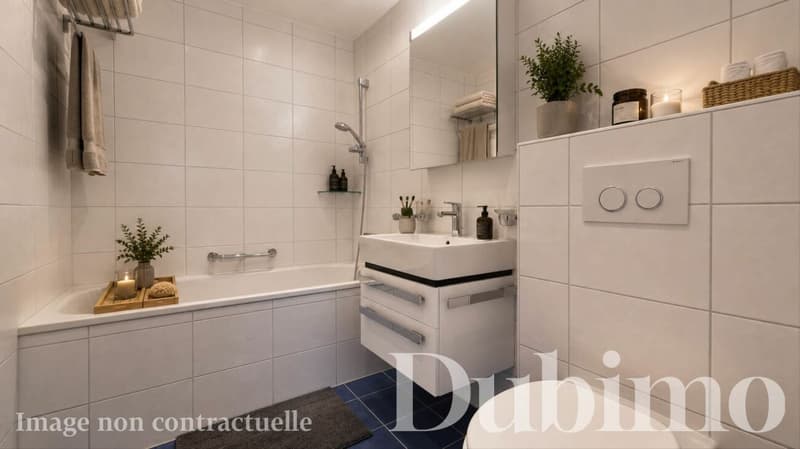 La salle de bain une fois meublée