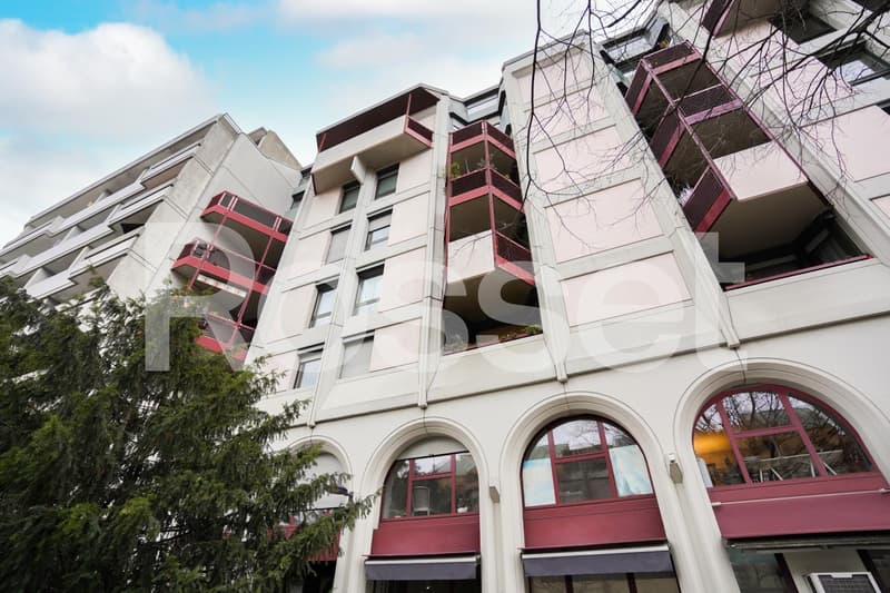 Bel appartement de 3 pièces situé au 6ème étage dans un immeuble avec ascenseur dans le quartier de Carouge. Il se compose de la manière suivante: Une séjour/salle à manger, une cuisine équipée (hotte et four uniquement), une chambre à c (1)