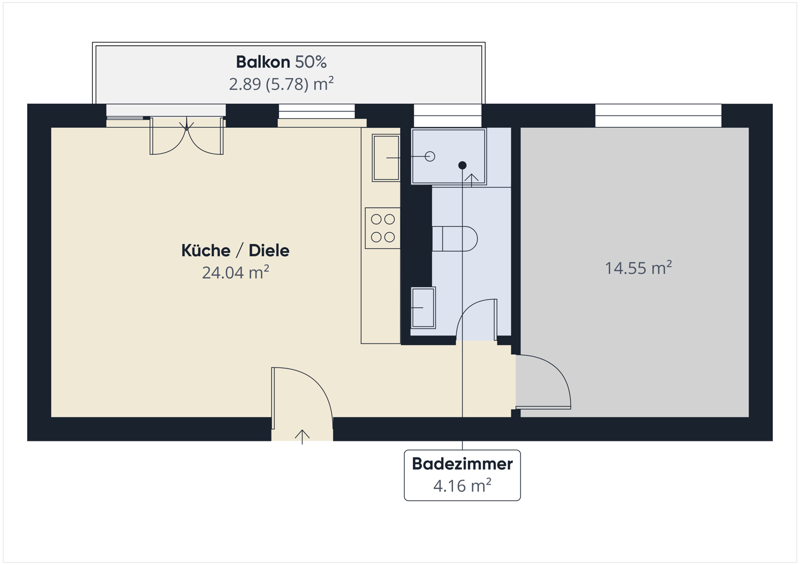 Frisch saniert & stilvoll: 2-Zimmerwohnung mit Balkon an ruhiger Lage (10)