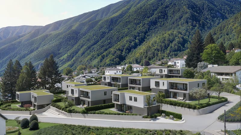 Neues Einfamilienhaus mit großem privatem Garten in Bedano (3)