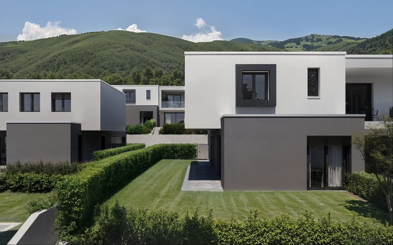 Neues Einfamilienhaus mit exklusivem Garten in Bedano (4)