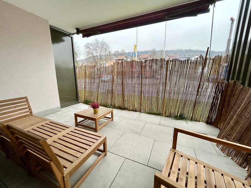 Moderne 3.5-Zimmer-Wohnung im Erdgeschoss in Rickenbach – Neubau mit Balkon und Lift (3)