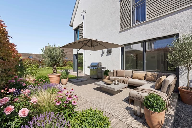 Terrasse mit Möblierungsvorschlag