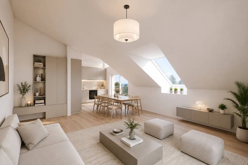 Nouvelle promotion : Attique de 2,5 pièces avec balcon (1)