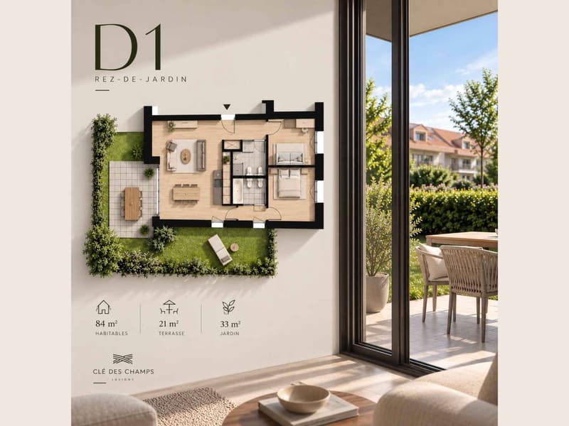 Nouvelle promotion : 3.5 pièces neuf avec jardin privatif et terrasse de 33 m² (1)