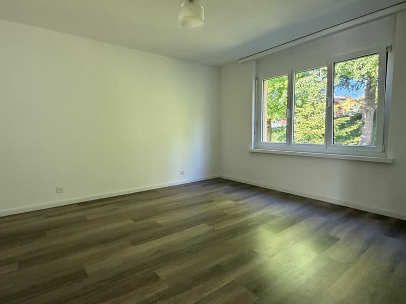 Modern living with glazed balcony and view of the green (3)