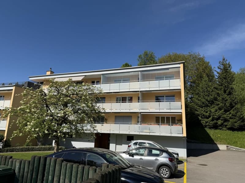 Modern living with glazed balcony and view of the green (7)