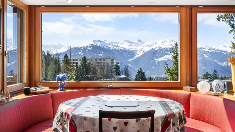 Vue sur l'extérieur depuis la table à manger / View outside from the dining table / Vista dell'esterno dal tavolo da pranzo