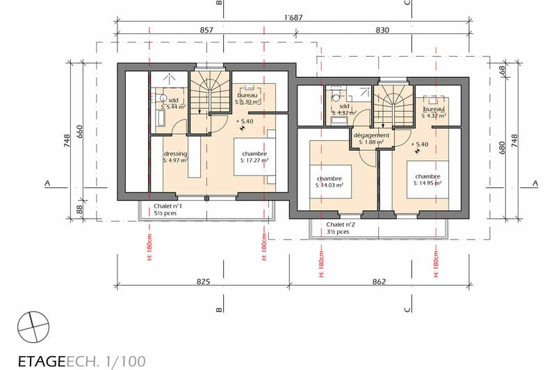 Plan de l'étage / Floor plan / Pianta del piano