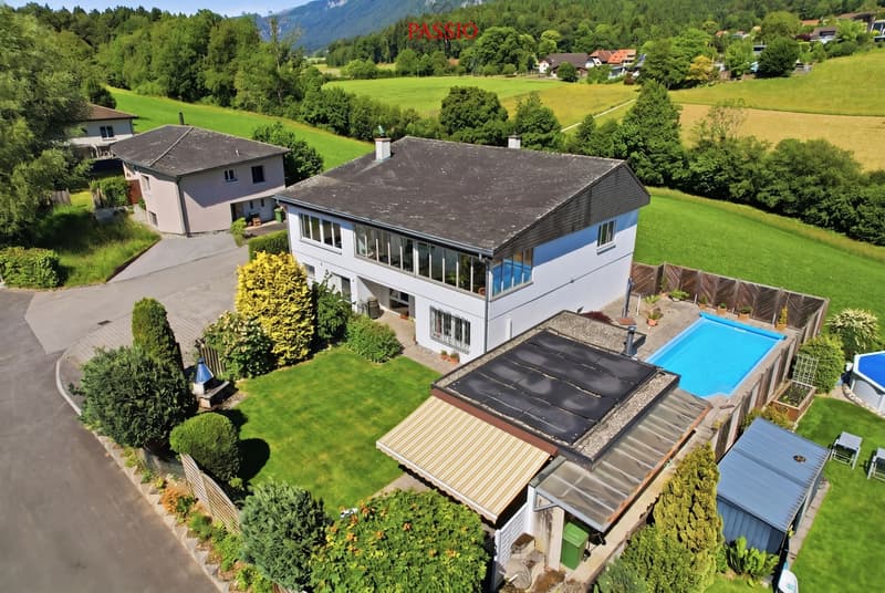 Gefplegtes 4.5-Zimmer Einfamilienhaus mit Pool und Alpenblick (2)