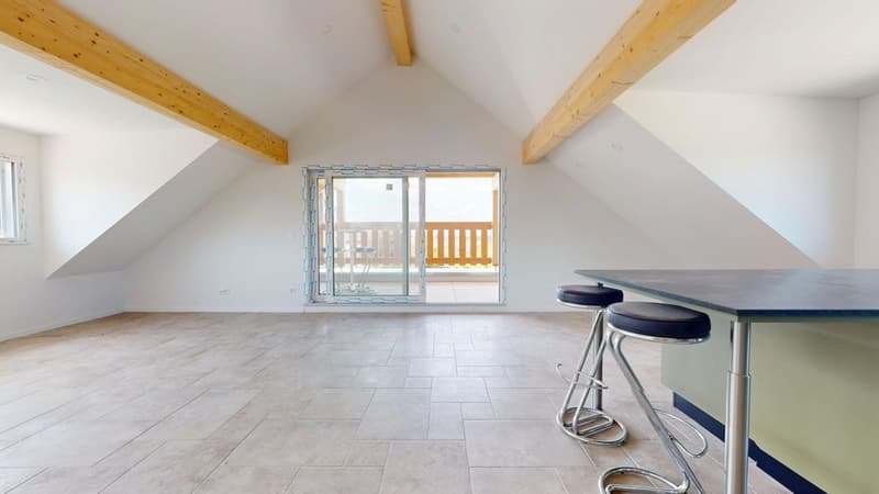 Dachgeschoss mit Loggia in Domdidier! (2)