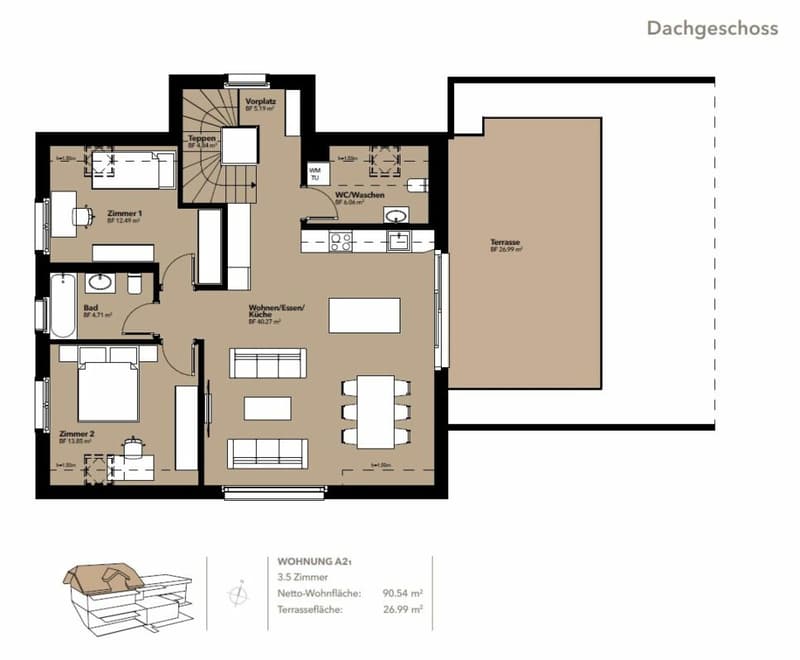 New Build: Unique 3.5-Room Attic Apartment with Terrace (12)