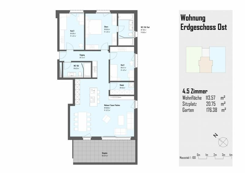 4,5 pièces appartement au rez-de-chaussée (7)