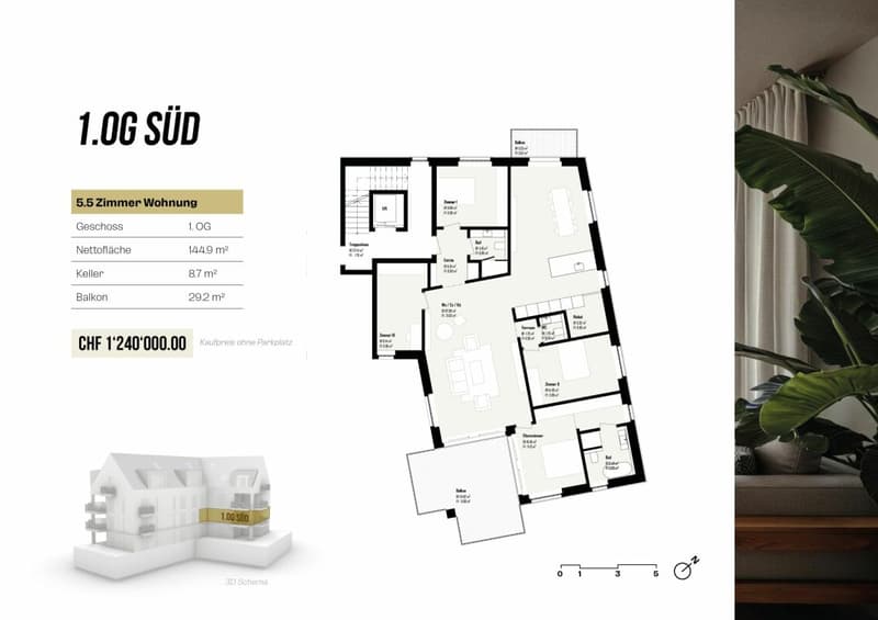 Modern 5.5 rooms, 1st floor south (8)