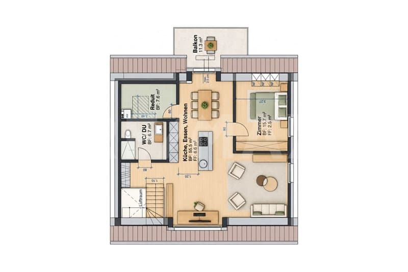 Exklusive 2.5-Zimmer-Dachwohnung in Kirchdorf AG (13)