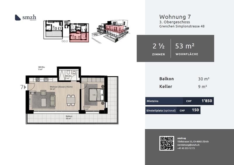 Appartement de ville 2.5 pièces avec grand balcon à Grenchen (2)