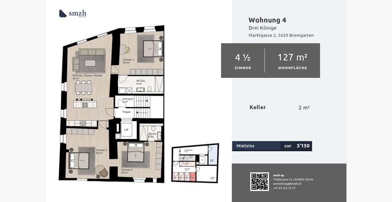 Stilvolle 4.5-Zimmer-Wohnung im Herzen der Altstadt von Bremgarten AG (2)