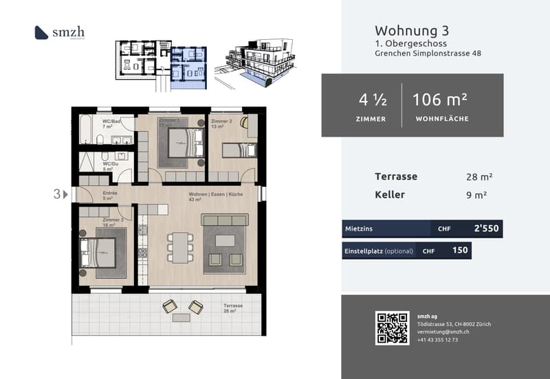 Moderne 4.5-Zi-Wohnung mit Terrasse in Grenchen (2)