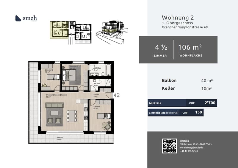 Appartement neuf de 4,5 pièces avec balcon de 40 m² à Grenchen - Première occupation (2)