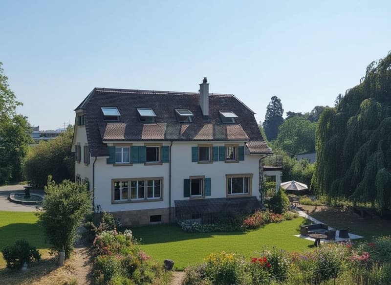 Casa padronale storica, parco alberato e capanno privato per barche sul lago di Neuchâtel (1)