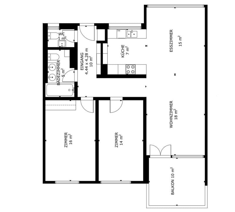 Helle, grosszügige 3,5 Zimmer Wohnung in Stans (9)