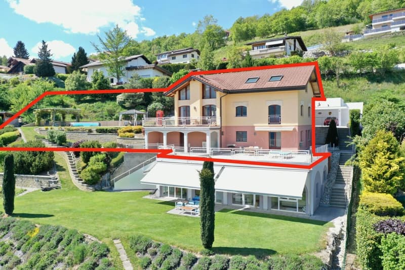 Villa + 2,5 locali con piscina a Savièse - Vista panoramica (1)