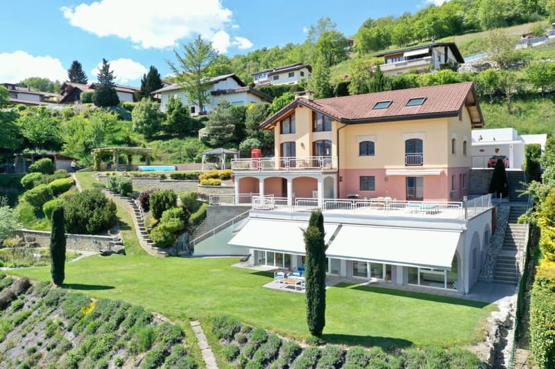 Villa + 2,5 locali con piscina a Savièse - Vista panoramica (12)