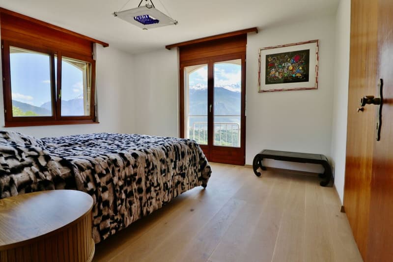 Villa + 2,5 locali con piscina a Savièse - Vista panoramica (5)