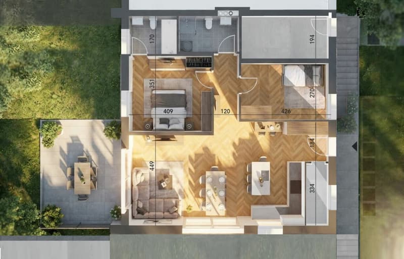 A2 - Les Vignobles de l'Arche - 3.5 pces avec jardin (lot 2 au rez) (6)