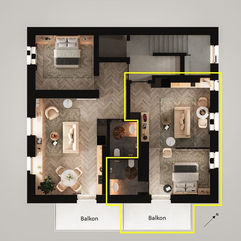 Modern, fully renovated and fully furnished 2-2.5 room apartments in Altstetten. (11)