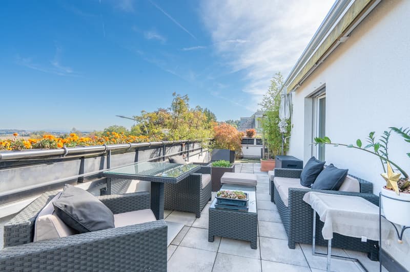 3.5-Zimmer-Attikawohnung mit Morgen- und Abendsonne – vor den Toren Zürichs (1)