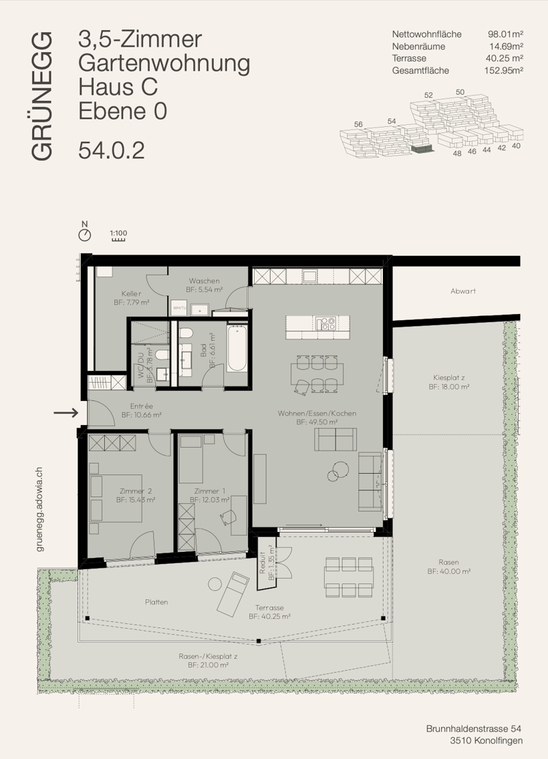 Wohnen mit Garten - attraktive 3½-Zimmer Gartenwohnung in der GRÜNEGG (3)