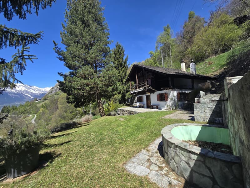 Authentic chalet of 5.5 rooms with mazot, barn and wine cellar on large estate in Val d'Hérens (2)