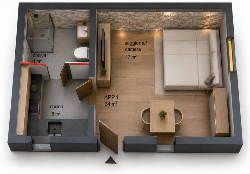 NEU 1,5 ZIMMER IN SIGIRINO – IDEAL ZUM WOHNEN ODER ALS INVESTITION (1)
