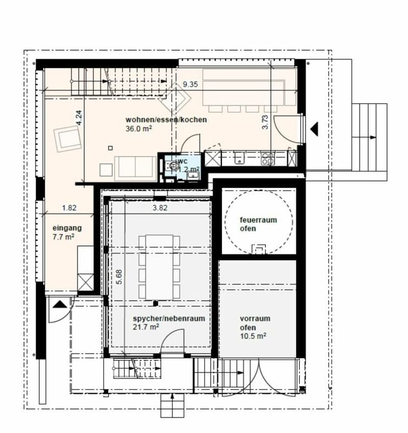Top modern Stöckli with garden share (condominium) (16)