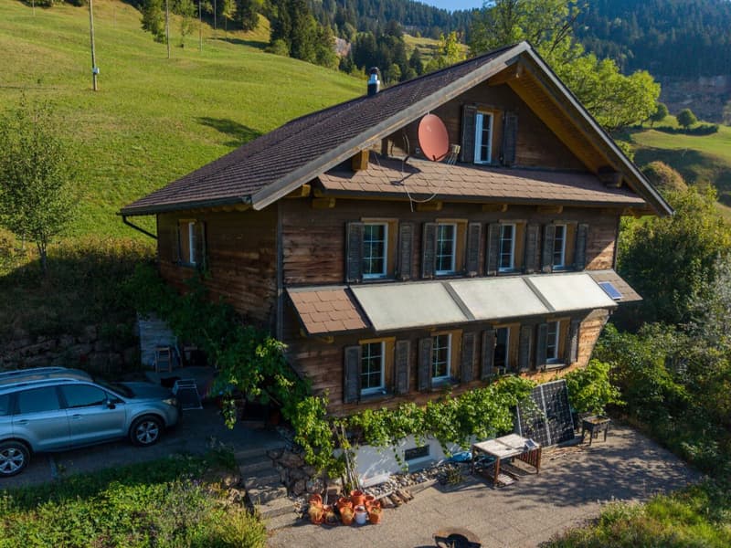 Rustikales Holzhaus Aussenansicht