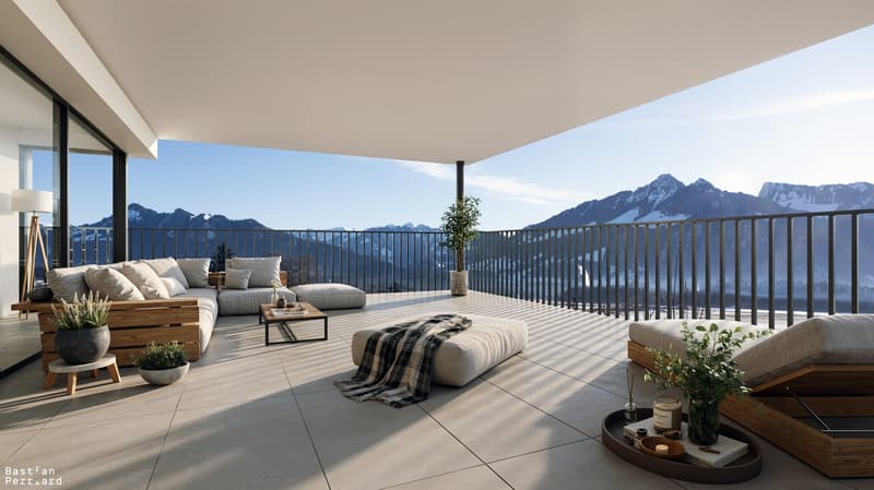Appartement de standing neuf de 3.5 p. avec vue panoramique sur les montagnes à La Tour-de-Trême (2)