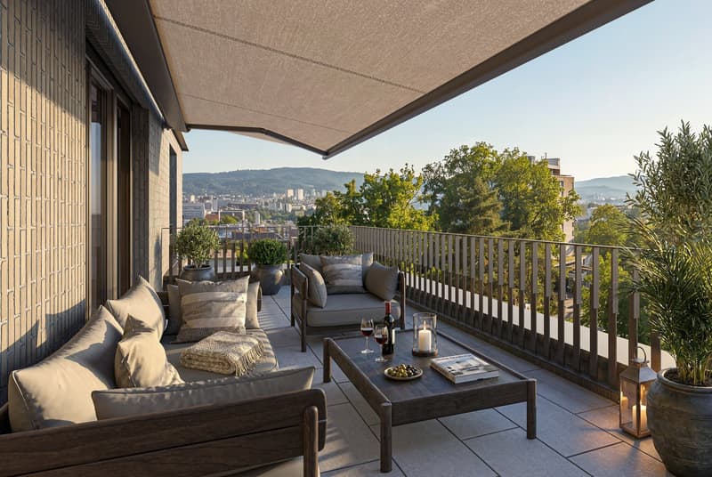 Exklusive 2½-Zimmer-Attikawohnung mit grosszügigen Terrassen in Zürich-Höngg (1)