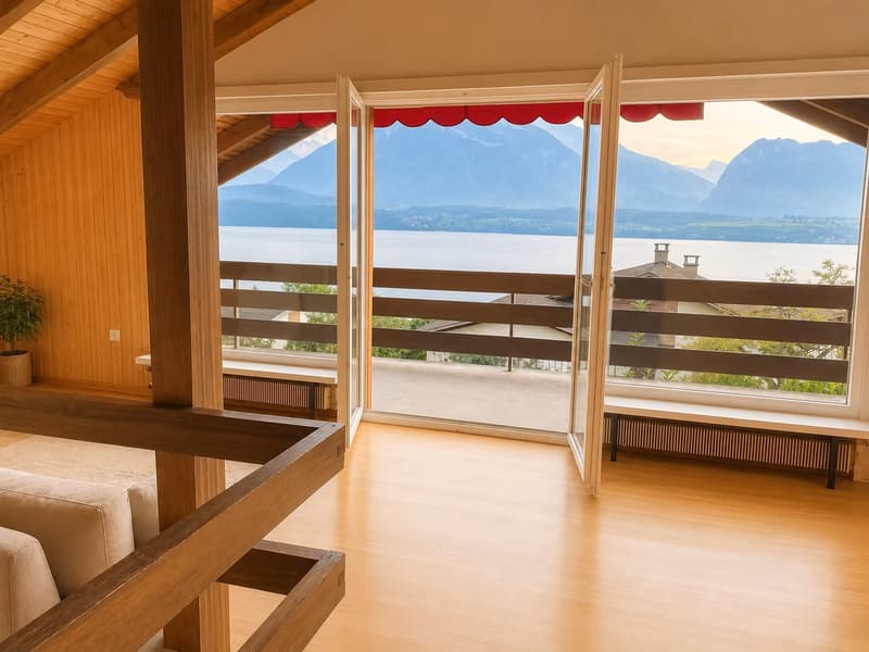 Charmantes Einfamilienhaus mit Studio und traumhafter Seesicht – Wohnen über dem Thunersee (6)