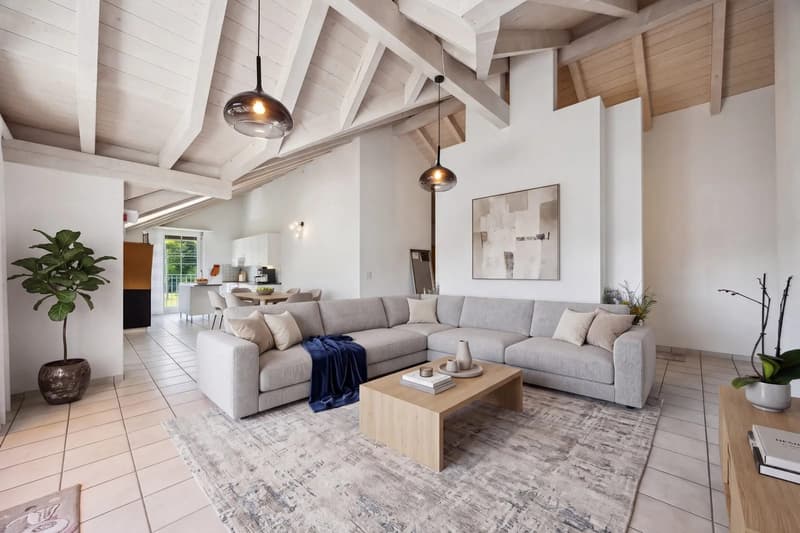 Allein unter dem Dach - 4½ Zimmer mit offenem Dachstuhl, Terrasse und Weitsicht (2)
