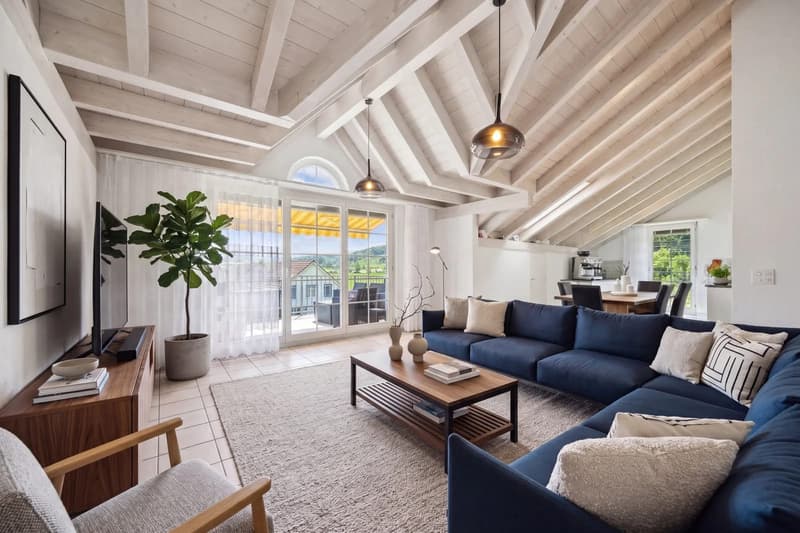 Allein unter dem Dach - 4½ Zimmer mit offenem Dachstuhl, Terrasse und Weitsicht (1)